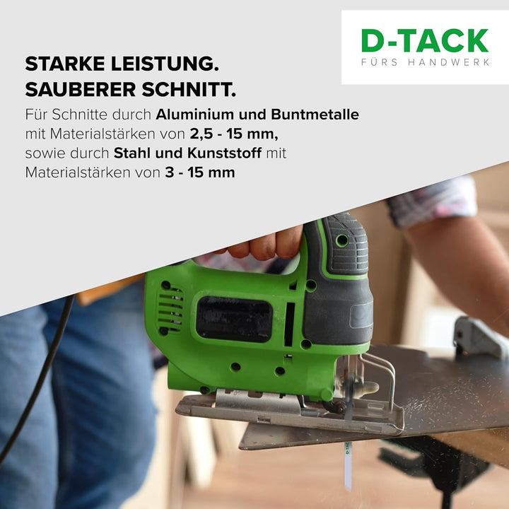 D-TACK Stichsägeblatt Metall & Kunststoff | 100 x 7,8 mm | 10 Stück | Für präzise & schnelle Schnitt