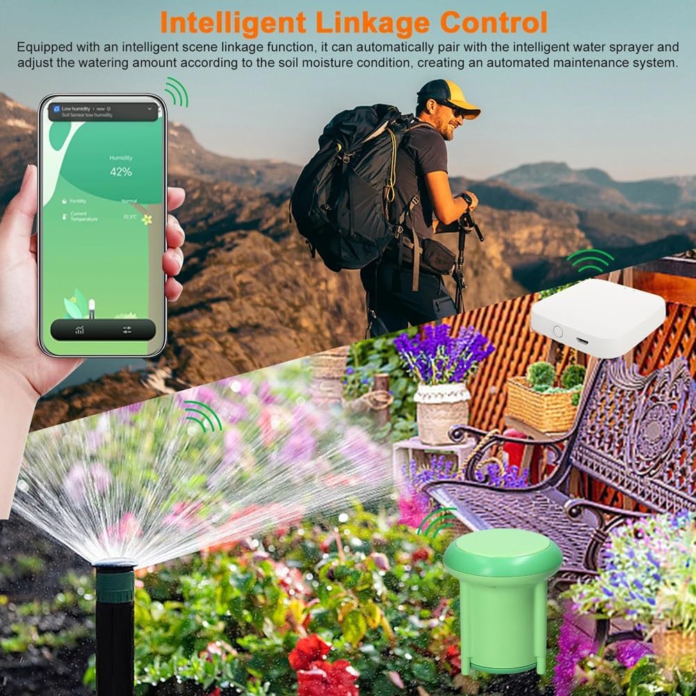 Tuya ZigBee Bodentester Temperatur- und Feuchtigkeitssensor IP66-Wasserschutzklasse APP-Steuerungsun