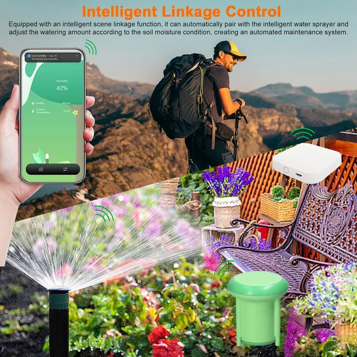 Tuya ZigBee Bodentester Temperatur- und Feuchtigkeitssensor IP66-Wasserschutzklasse APP-Steuerungsun