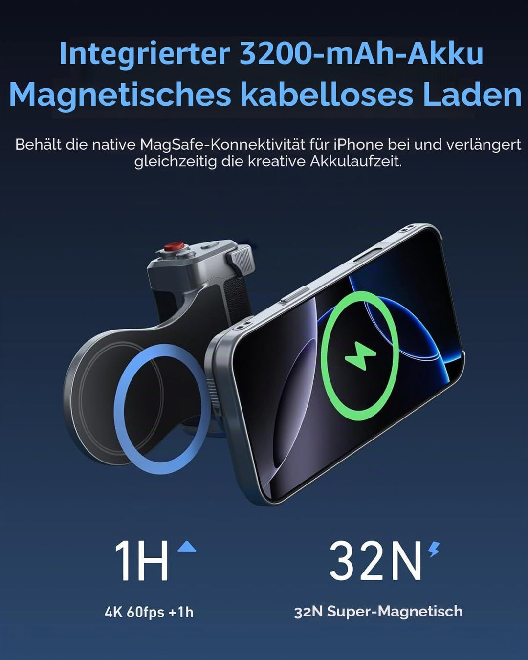 【Nur für iPhone 17 Pro MAX】 TELESIN Master Grip Kit Magnetic Kameragriff mit C03 Magnetische Selfie-
