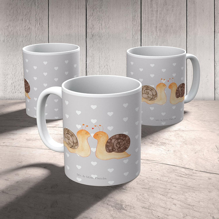 Mr. & Mrs. Panda Plastikbecher Schnecken Liebe - Geschenk, Pott, Mehrwegbecher, glücklich, Verliebt,
