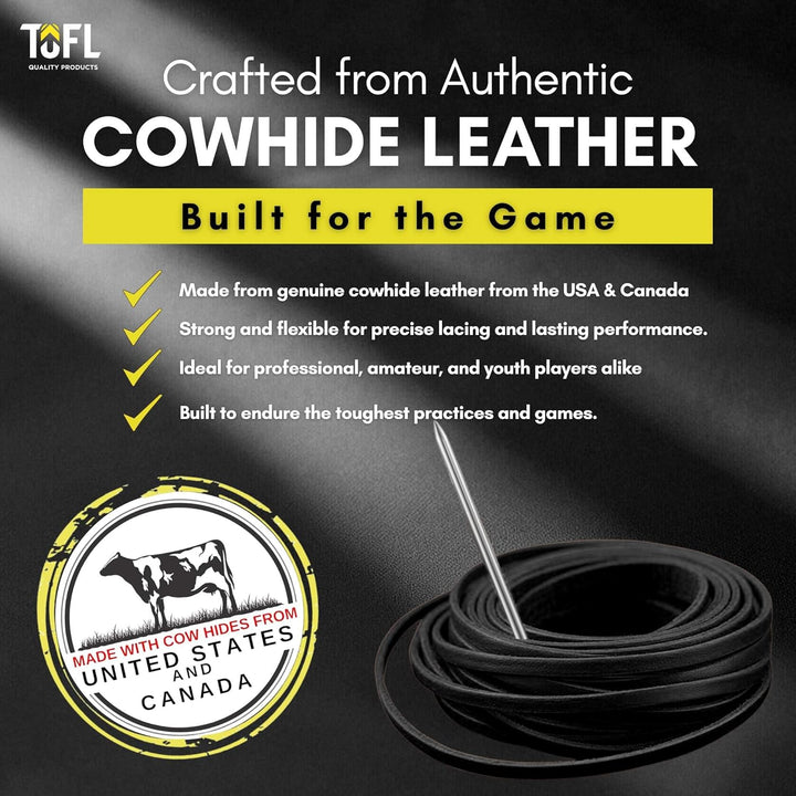 TOFL Softball and Baseball Glove Lace Kit | Mitt Lace Glove Repair Lacing Kit | 2 Leather Laces with