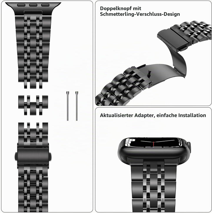 Tasikar Kompatibel mit Apple Watch Armband 42mm(Series 11/10) 41mm 40mm 38mm, Massives Edelstahl Met