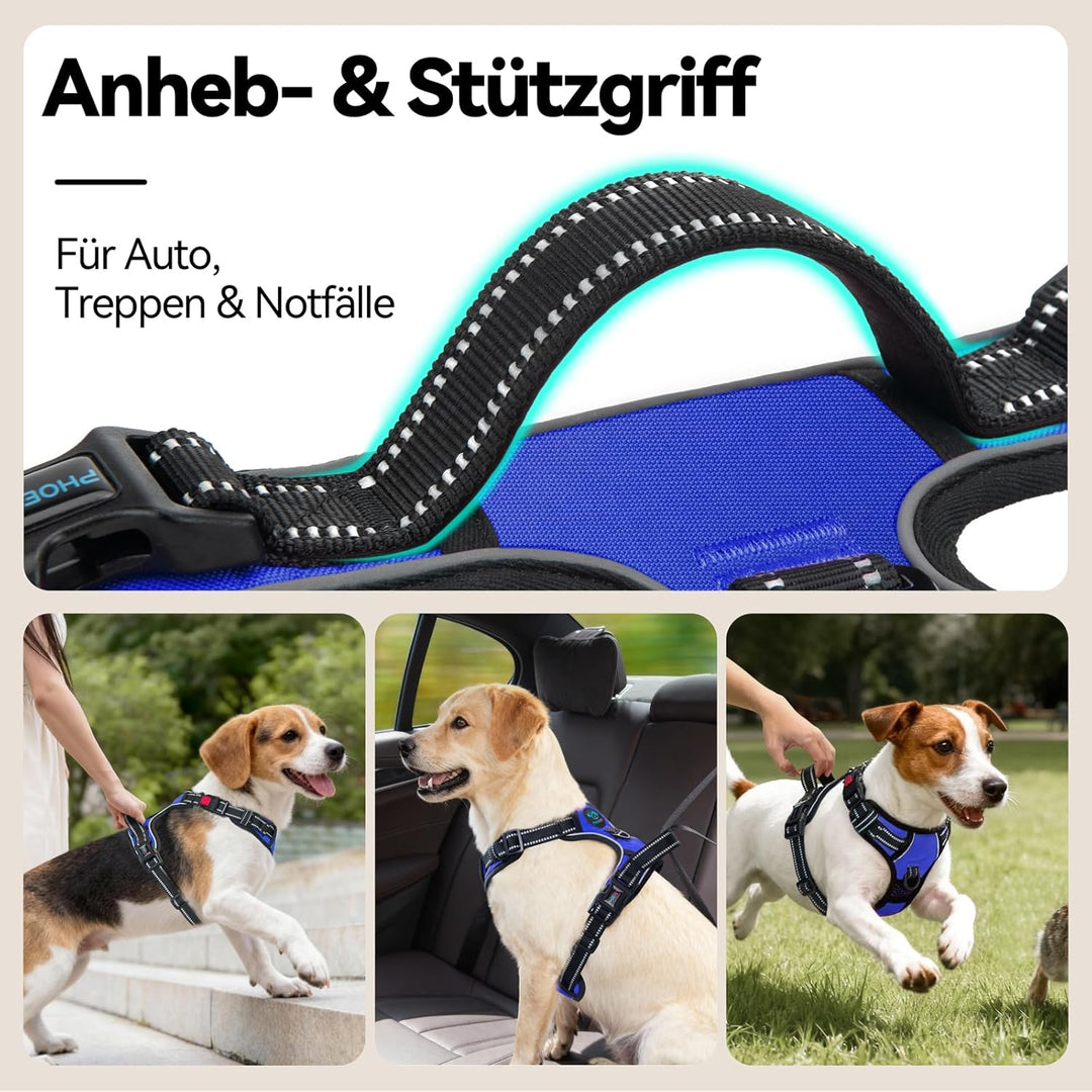 PHOEPET No Pull Hundegeschirr Verstellbares Hundewestengeschirr für den täglichen Spaziergang mit Sc