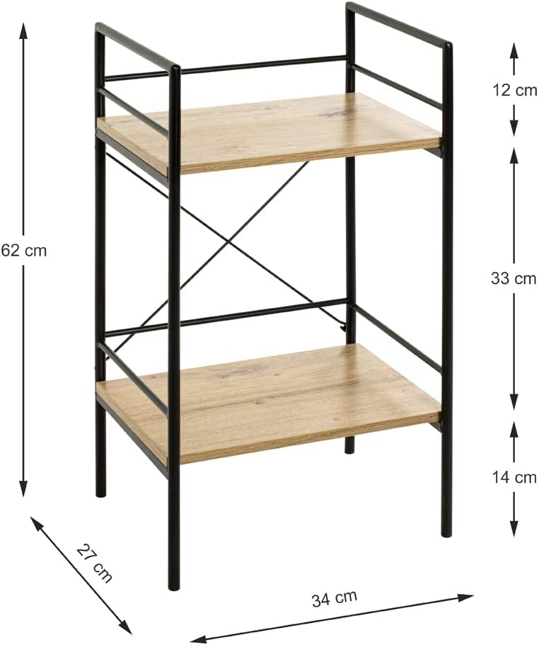 HAKU Möbel Beistelltisch, MDF, schwarz-eiche, B 34 x T 27 x H 62 cm, Schwarz-eiche