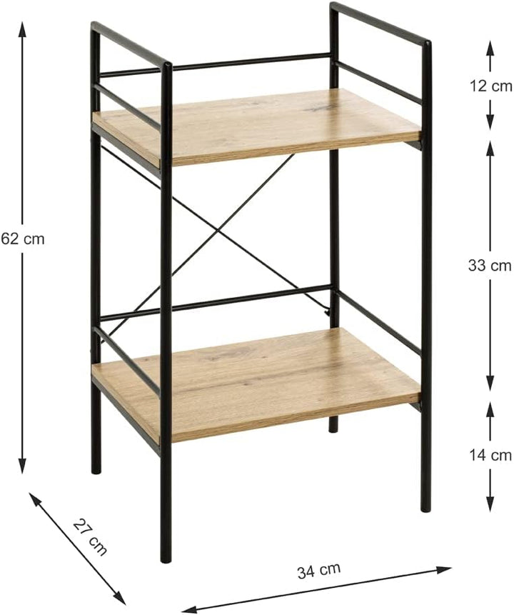 HAKU Möbel Beistelltisch, MDF, schwarz-eiche, B 34 x T 27 x H 62 cm, Schwarz-eiche