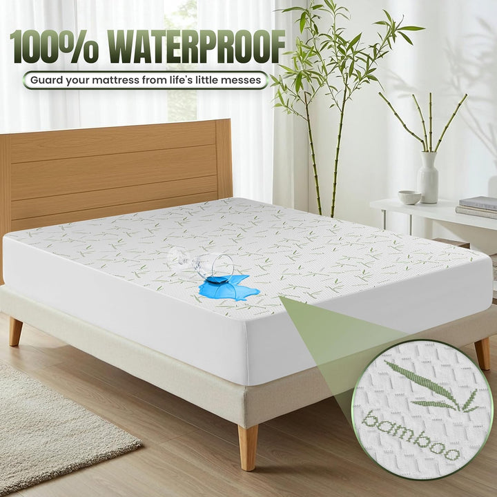 Utopia Bedding Matratzenschoner aus Bambus, hypoallergen, atmungsaktiv, kühl, ohne Vinyl Twin, USA S