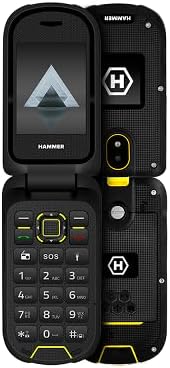 Flip-Telefon Klapphandy Hammer DIG LTE 4G Robustes, 2 Bildschirme, simlock-Free, Dual-SIM, kein Vert