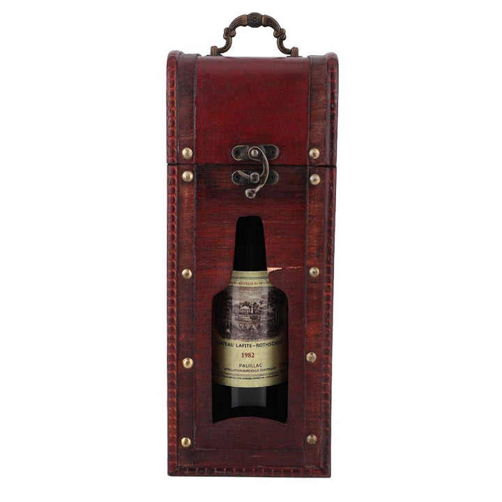 Weinflaschen-Geschenkbox aus Holz, Wein-Geschenkbox mit Griff, Dekorative Vintage-Geschenkbox für We