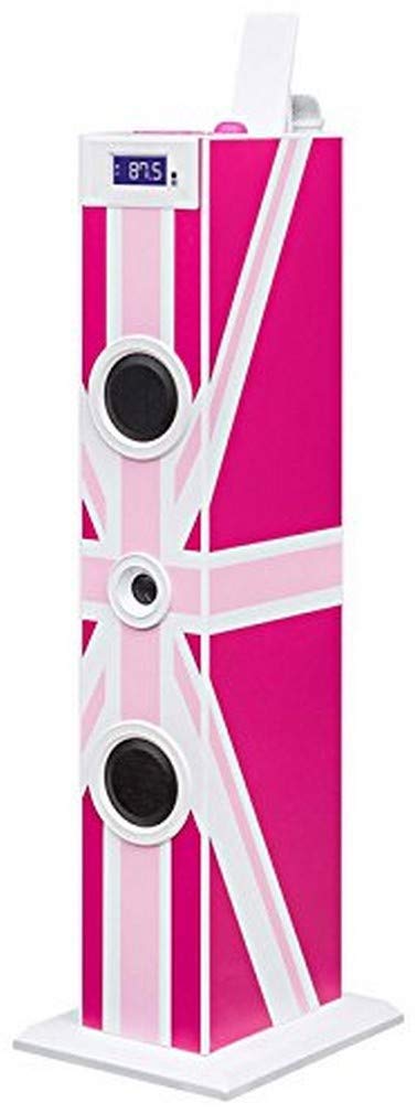 BigBen Sound Tower TW5 Union Jack Rosa inkl. Mikrofon, USB-Anschluss und Fernbedienung