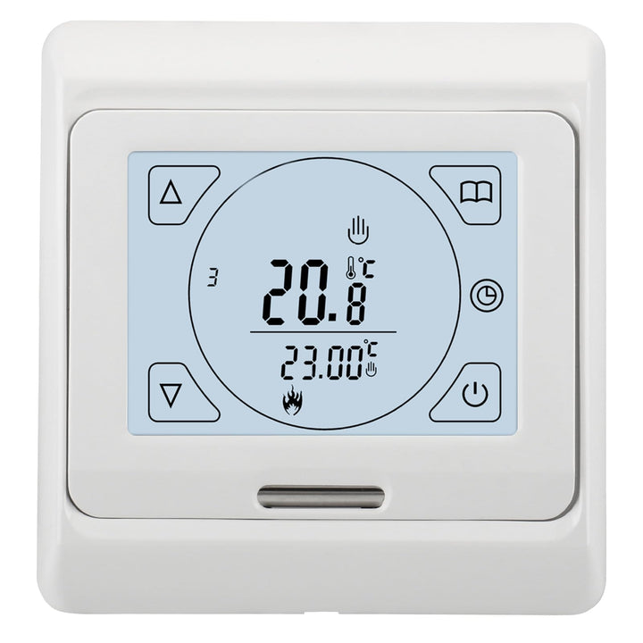 Wengart Raumthermostat Thermostat programmierbar LCD Touchscreen Digital weiss WG809, Unterputz für