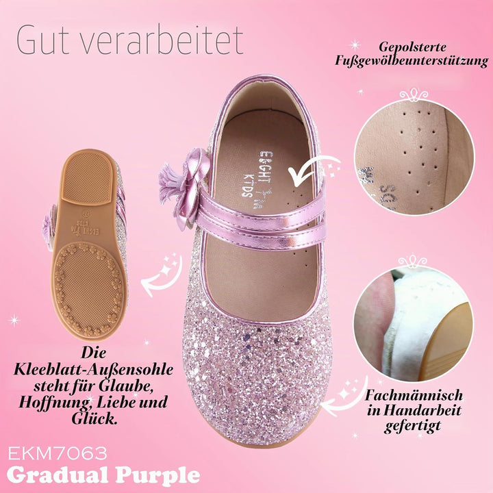 EIGHT KM - Kleinkind Mädchen Kleid Schuhe - Mary Jane Wohnungen - Prinzessin Hochzeit Schuhe Balleri