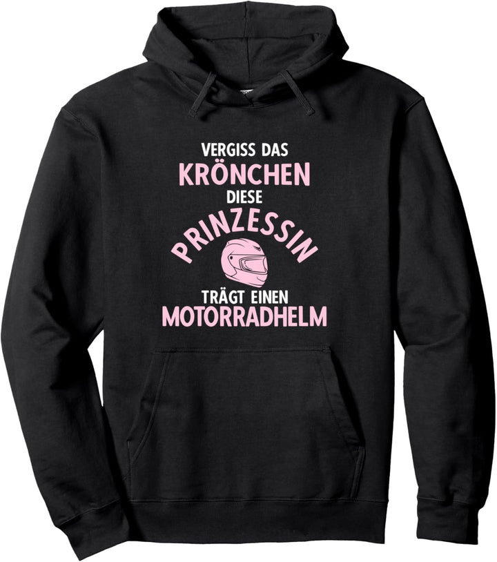 Bikerin Motorradfahrerin Kein Krönchen Geschenk Bikerin Pullover Hoodie