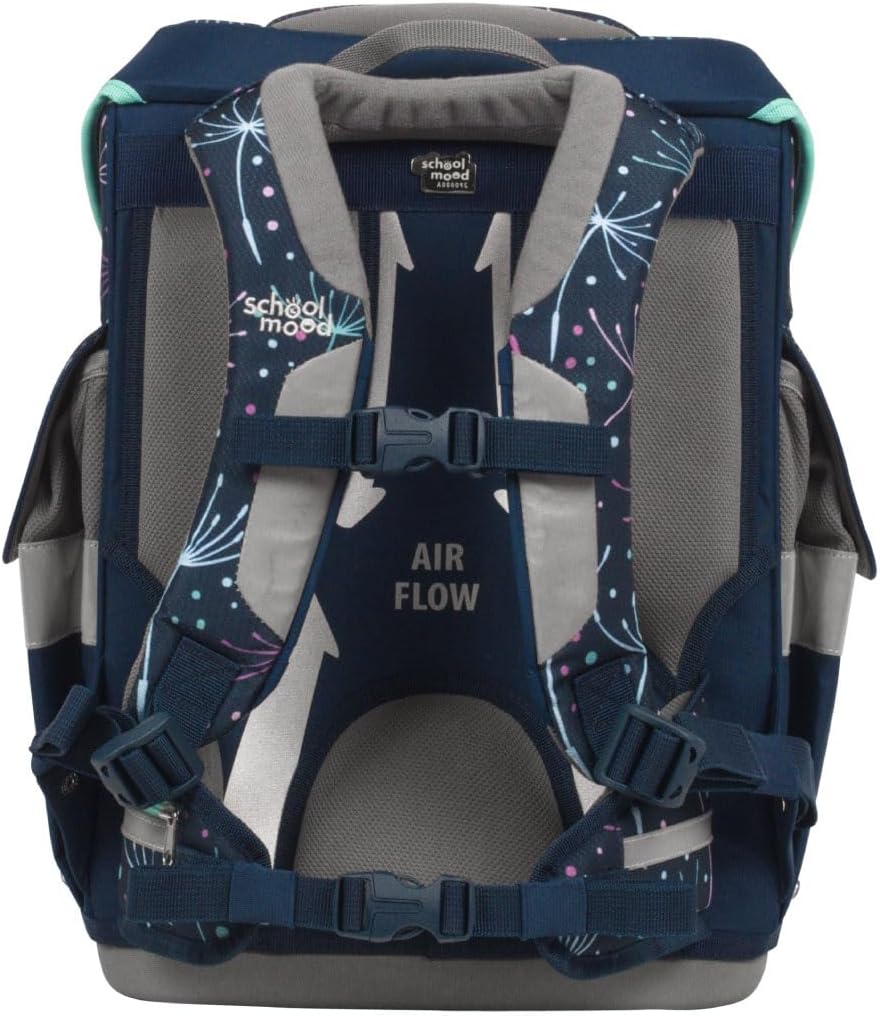 SCHOOL-MOOD Timeless Pro Schulranzenset 7-teilig 23,5L Stauraum, ergonomisches Easy Fit System für 1