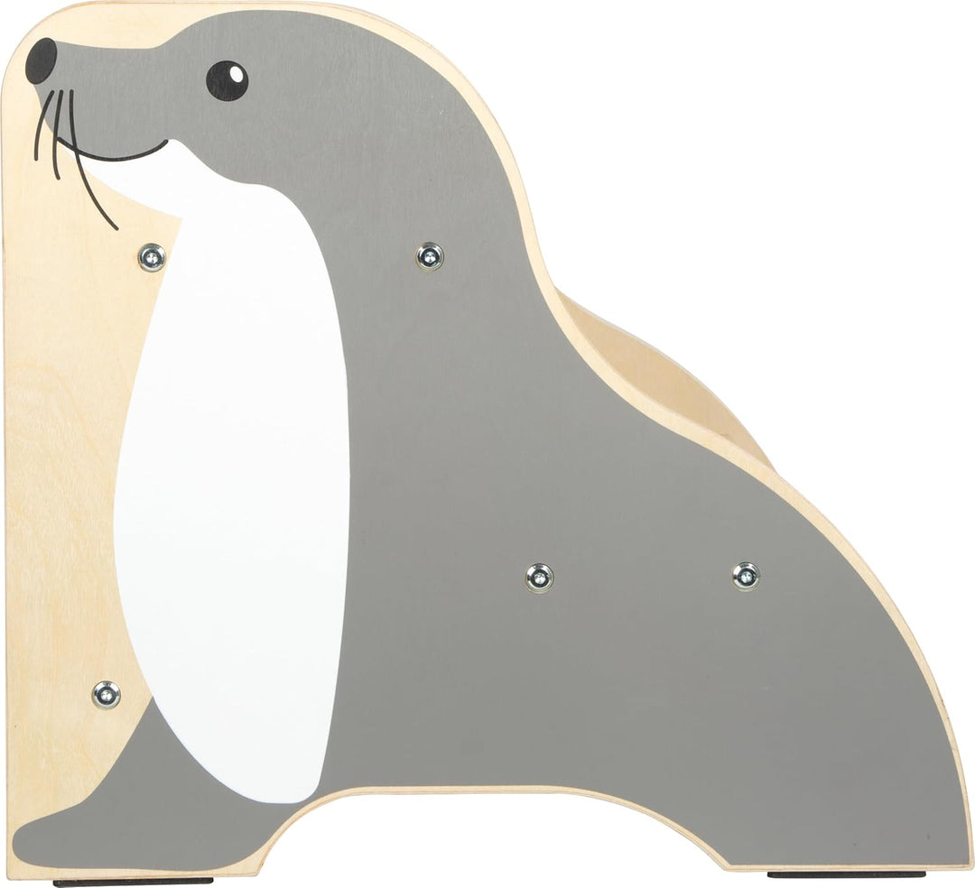 Small Foot Tritthocker Seehund „Wildlife“ aus Holz, Stabiler und Rutschfester Hocker im Seehund-Desi