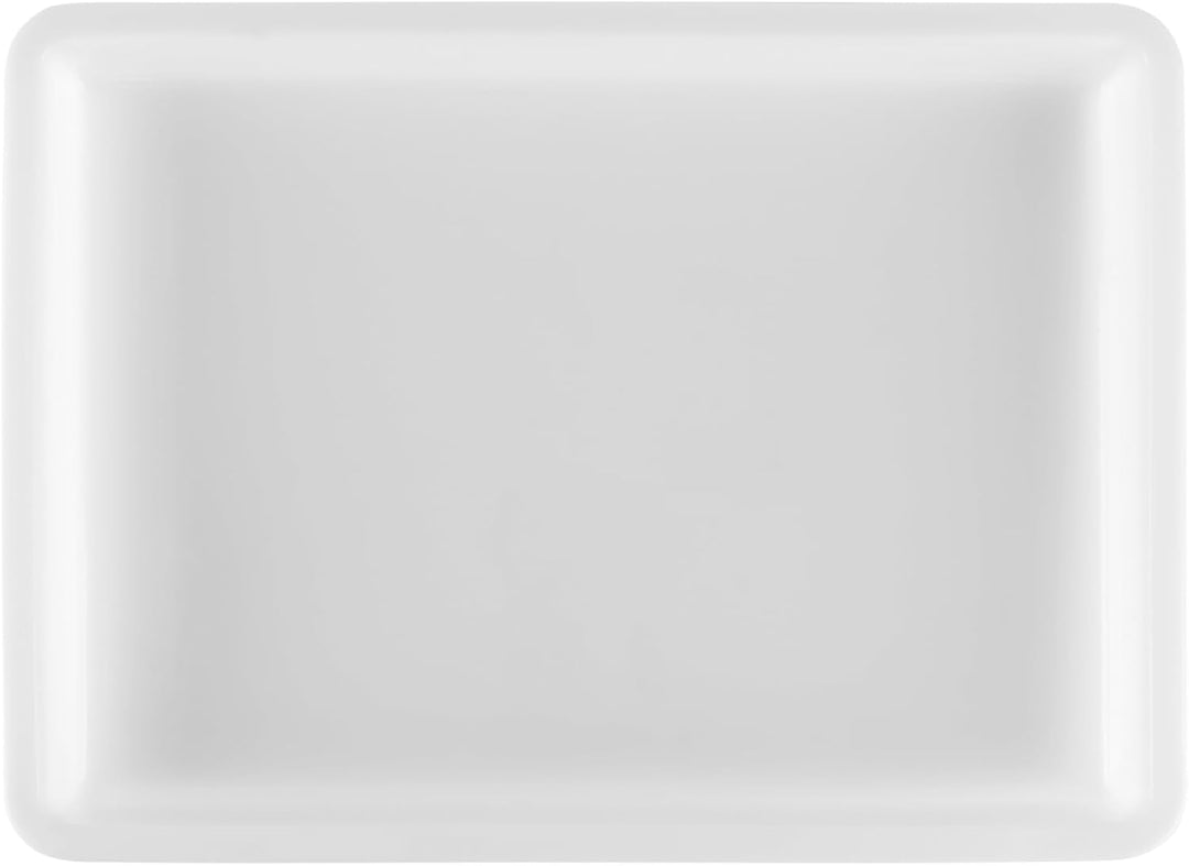SINJEUN 12 Stück Kunsttabletts Weiss aus Kunststoff, 39,5 x 28,5 x 4 cm Materialschalen Stapelbar Ak