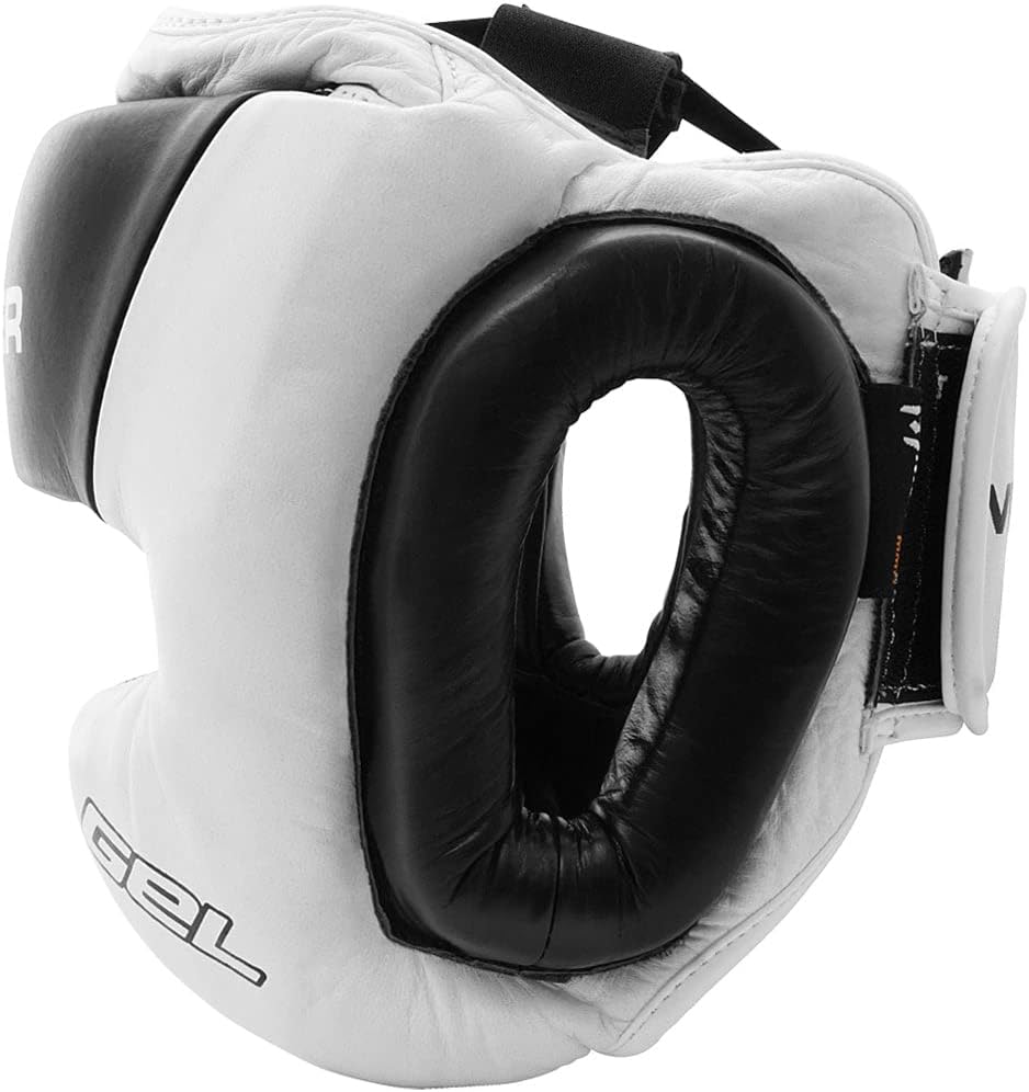 Herren Gel Fullface Training Kopfschutz Boxen &amp; Muay Thai Weiss / Schwarz L-XL, Weiss / Schwarz L-XL