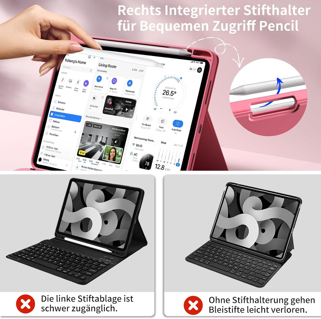 Tastatur mit Hülle für iPad 11. Generation 2025 11 Zoll A16/ iPad 10. Generation 2022 10,9 Zoll Hüll