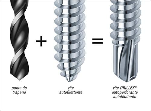 Schrauben Bohrschrauben Drillex verzinkt FFLL breit 4.2x16 mm Breiter Flanschkopf, 4.2x16 mm Breiter