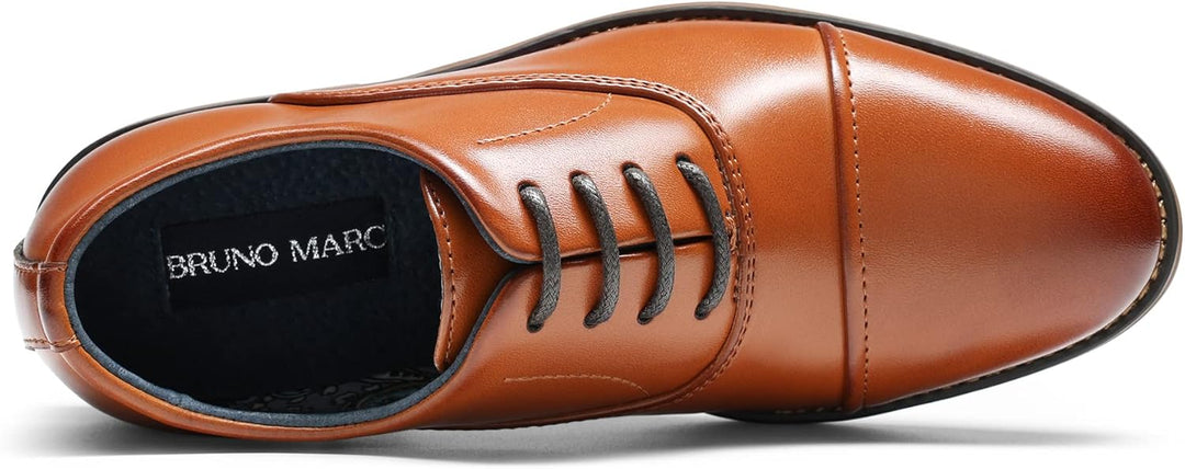 Bruno Marc Schnürhalbschuhe Jungen Anzugschuhe Derby Oxford Hochzeit Schuhe 27 EU Braun, 27 EU Braun