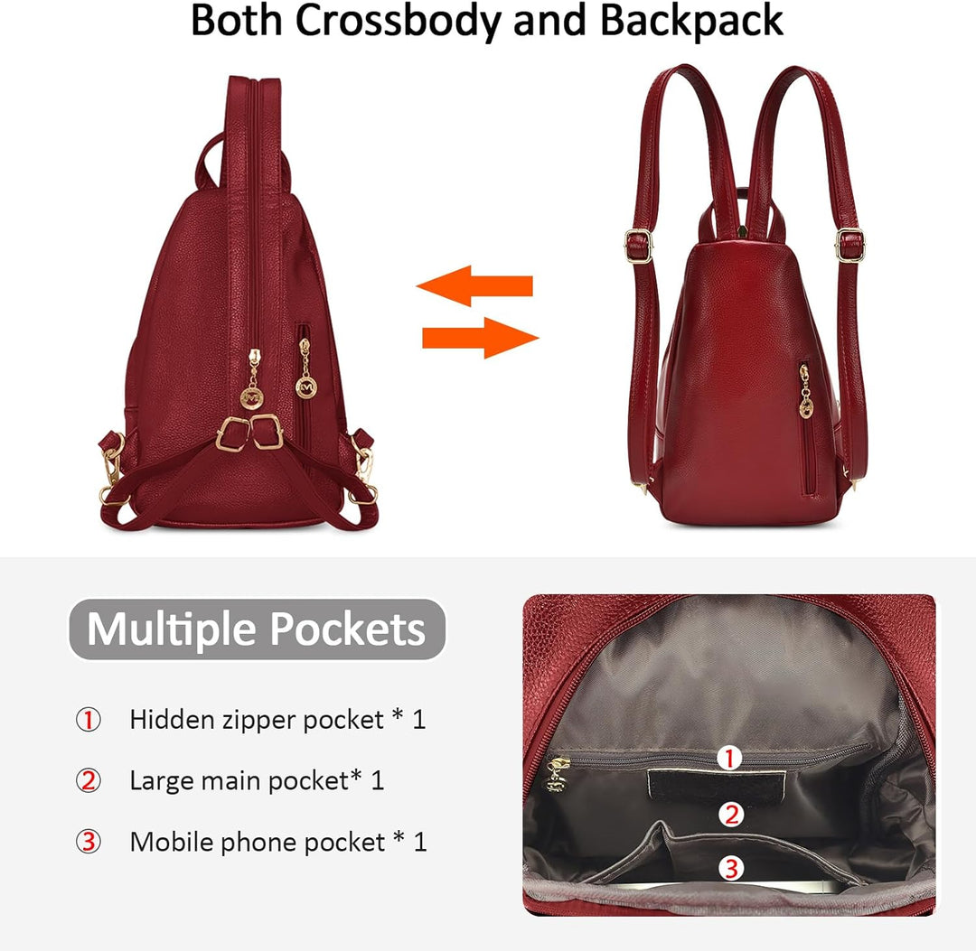 DIRRONA Damen Rucksack Beiläufig Kleine Brusttasche für Damen Multifunktionale Reise Wasserdicht Sch