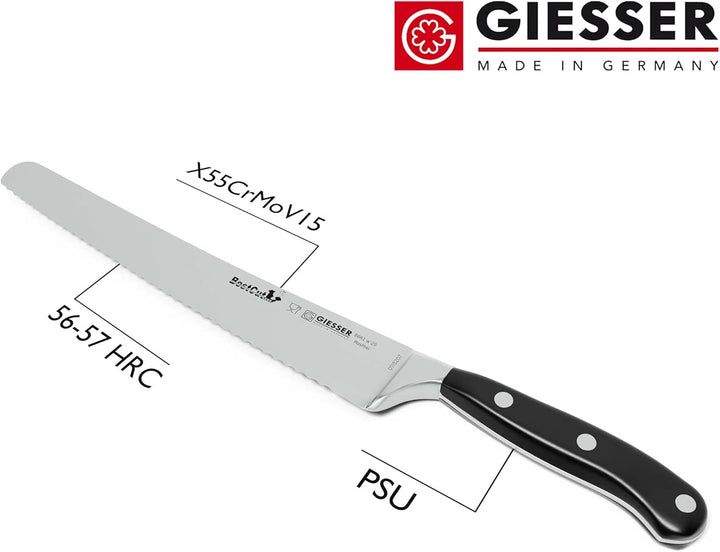 GIESSER seit 1776 - Made in Germany - scharfes Universalmesser geschmiedet 25 cm Wellenschliff BestC
