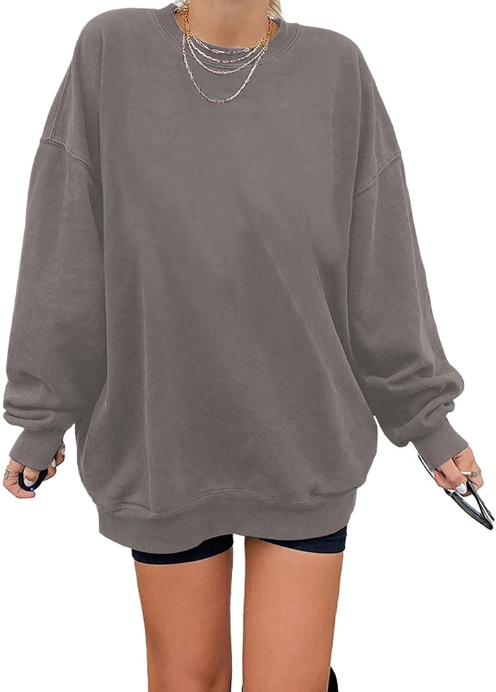 Sweatshirt Damen Los Angeles Pullover Oversized Langarmshirt Rundhals Basic Loose Tops Ohne Kapuze T