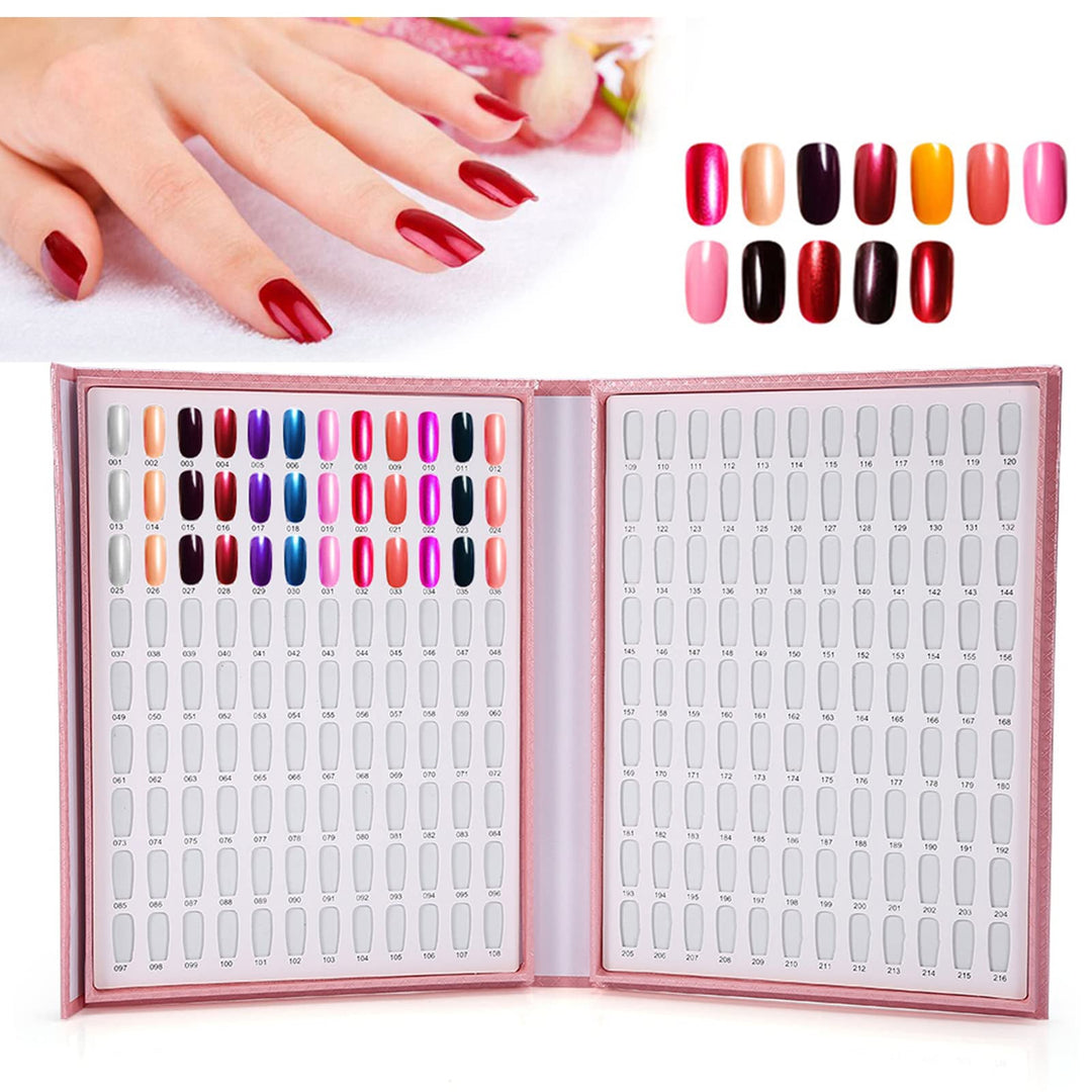 Nagellack Farbdisplay, Professionelle Nagelfarben Anzeigetafel mit 216 Farbfächern, Wiederverwendbar