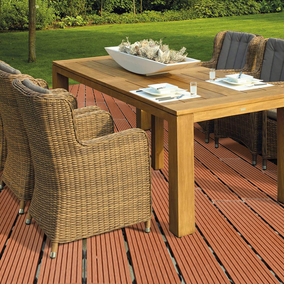 Gimisgu Terrassenfliesen WPC Fliesen, 30x60 cm Holzoptik Klickfliesen Balkonfliesen Klicksystem Terr