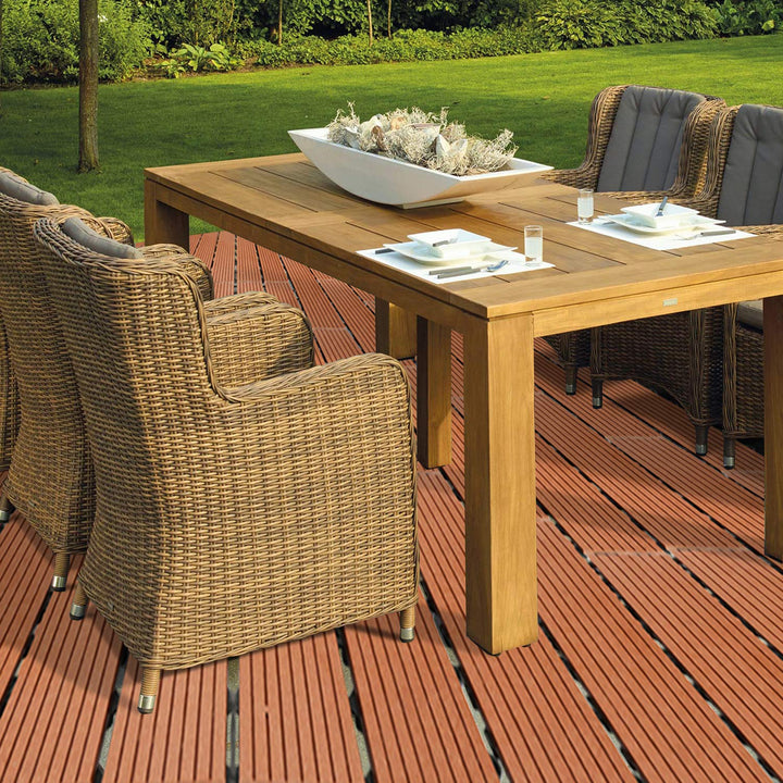 Gimisgu Terrassenfliesen WPC Fliesen, 30x60 cm Holzoptik Klickfliesen Balkonfliesen Klicksystem Terr