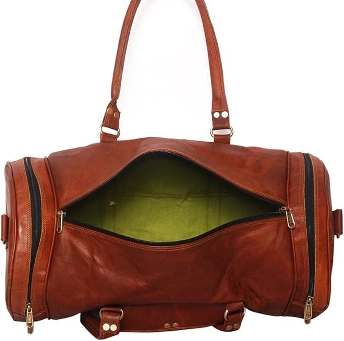 Harvey Echtes Leder Holdall Duffel Gym Weekender Gepäck Reise Schulter Vintage Tasche Unisex Braun B