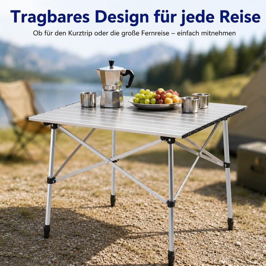 High Peak Campingtisch klappbar, 70x70x70cm Aluminium Picknicktisch Outdoor, 70x70x70cm
