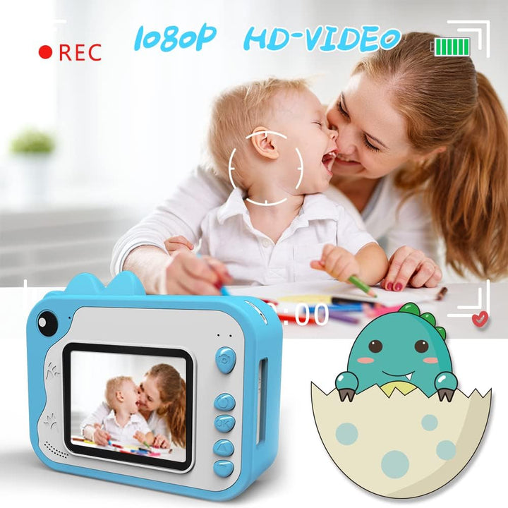 Ukuu KinderKamera 2,4 Zoll Bildschirm Print Sofortbildkamera für Kinder 1080P Digitalkamera mit 3 Ro