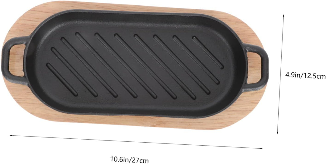 STOBAZA 1 Set Teppanyaki-Skille-Grillplatte Restaurant-Fleisch-Haushaltsplatte Sizzle-Server Antihaf