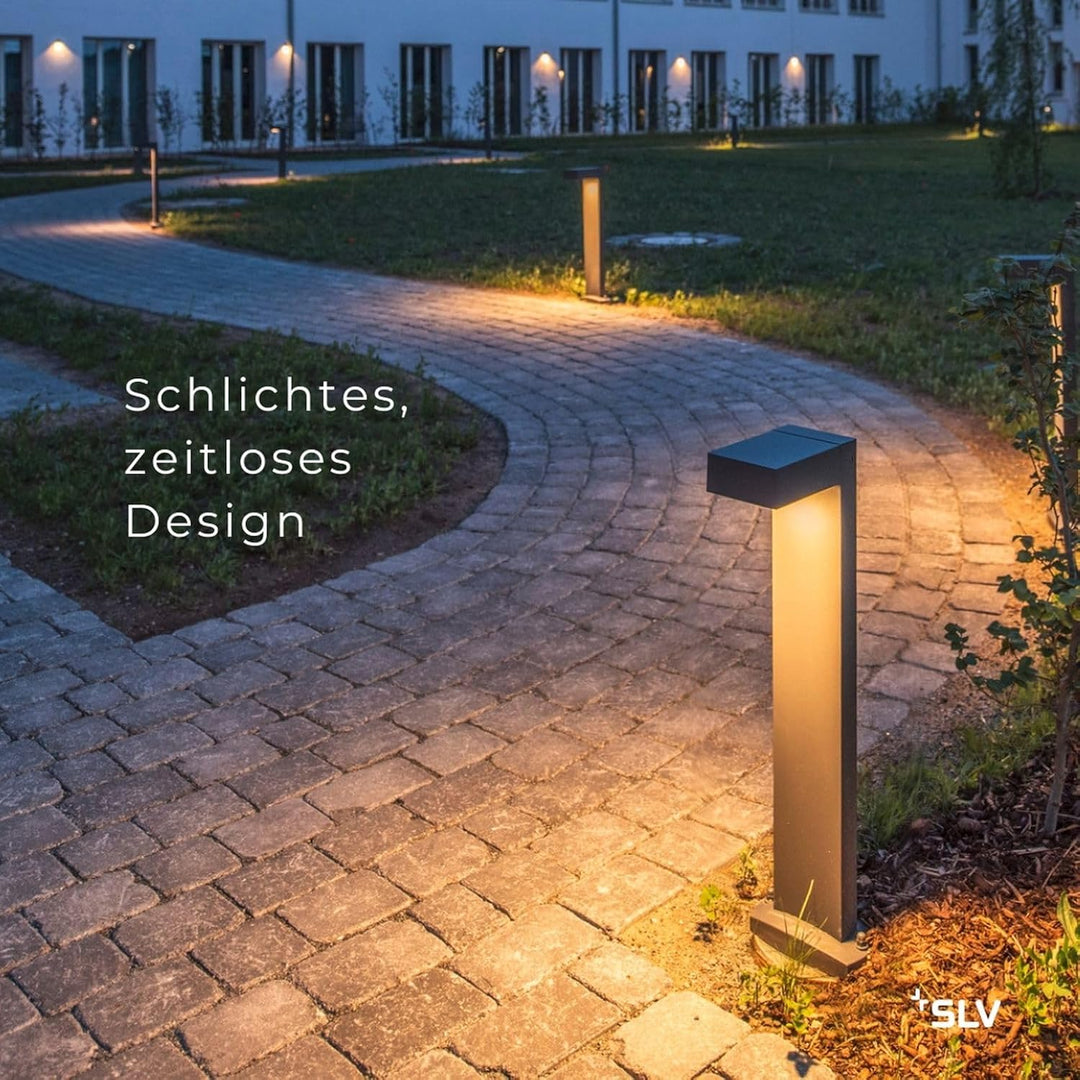 SLV QUADRASYL | Design Aussen-Standleuchte, Aussenbeleuchtung, Outdoor LED Wege-Leuchte, Weg-Beleuch