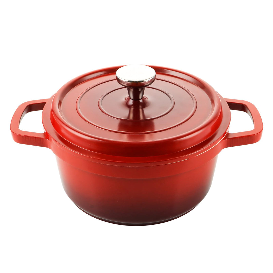 24CM Emaille Aluguss Keramik Topf 4.75L Schmortopf mit Deckel für Backofengeeignet Antihaftbe Pfanne