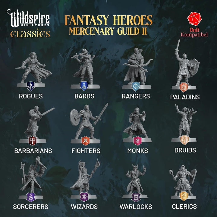 Mercenary Guild II - Essential Heroes - 55 Hero, Player Characters, NPC for DND Miniatures Bulk I 28