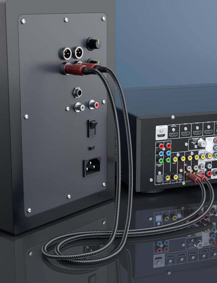 SOUNDFAM Dual Cinch auf XLR Kabel, PREMIUM 2RCA-Stecker auf 2XLR-Stecker Audio Verbindungs Kabel - 8