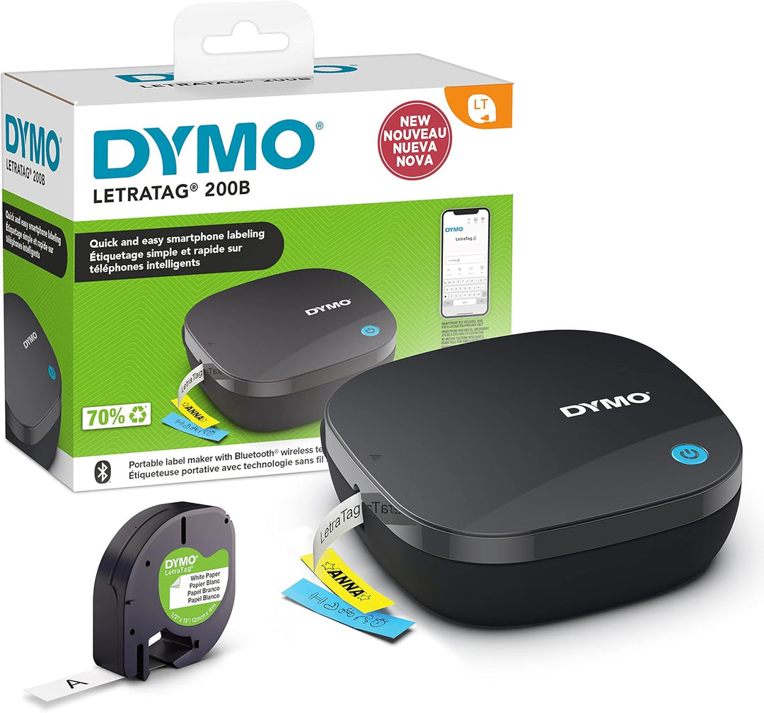 DYMO LetraTag 200B-Beschriftungsgerät mit Bluetooth | kompakter Etikettendrucker | verbindet Sich üb