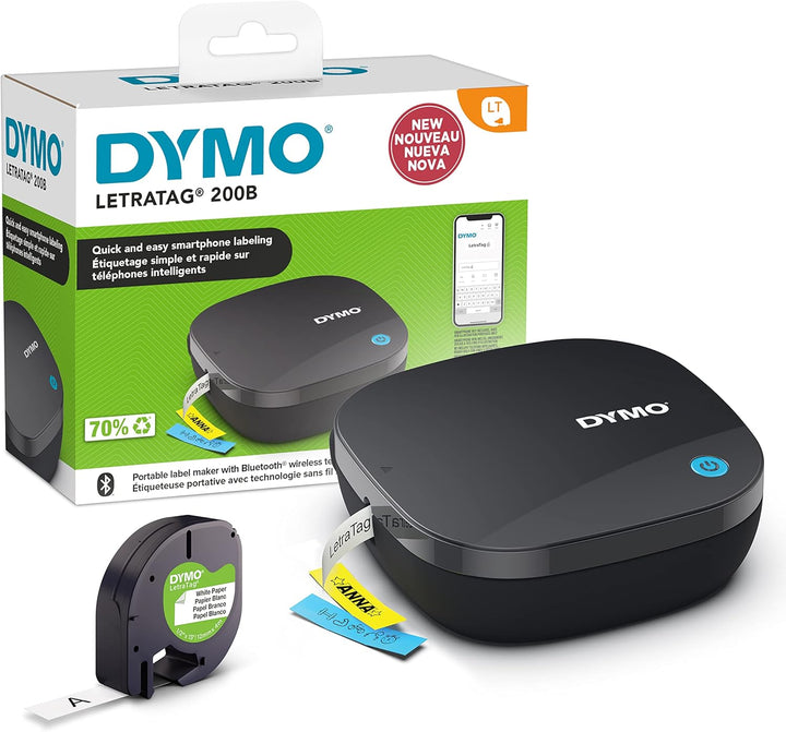 DYMO LetraTag 200B-Beschriftungsgerät mit Bluetooth | kompakter Etikettendrucker | verbindet Sich üb