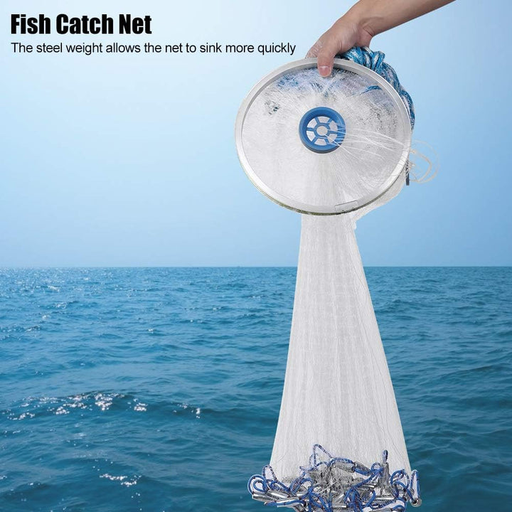 Wurfnetz Zum Fischen, Tragbares Fischernetz, Nylon Mesh Fischnetz zum Fangen von Angelnetz Angelzube