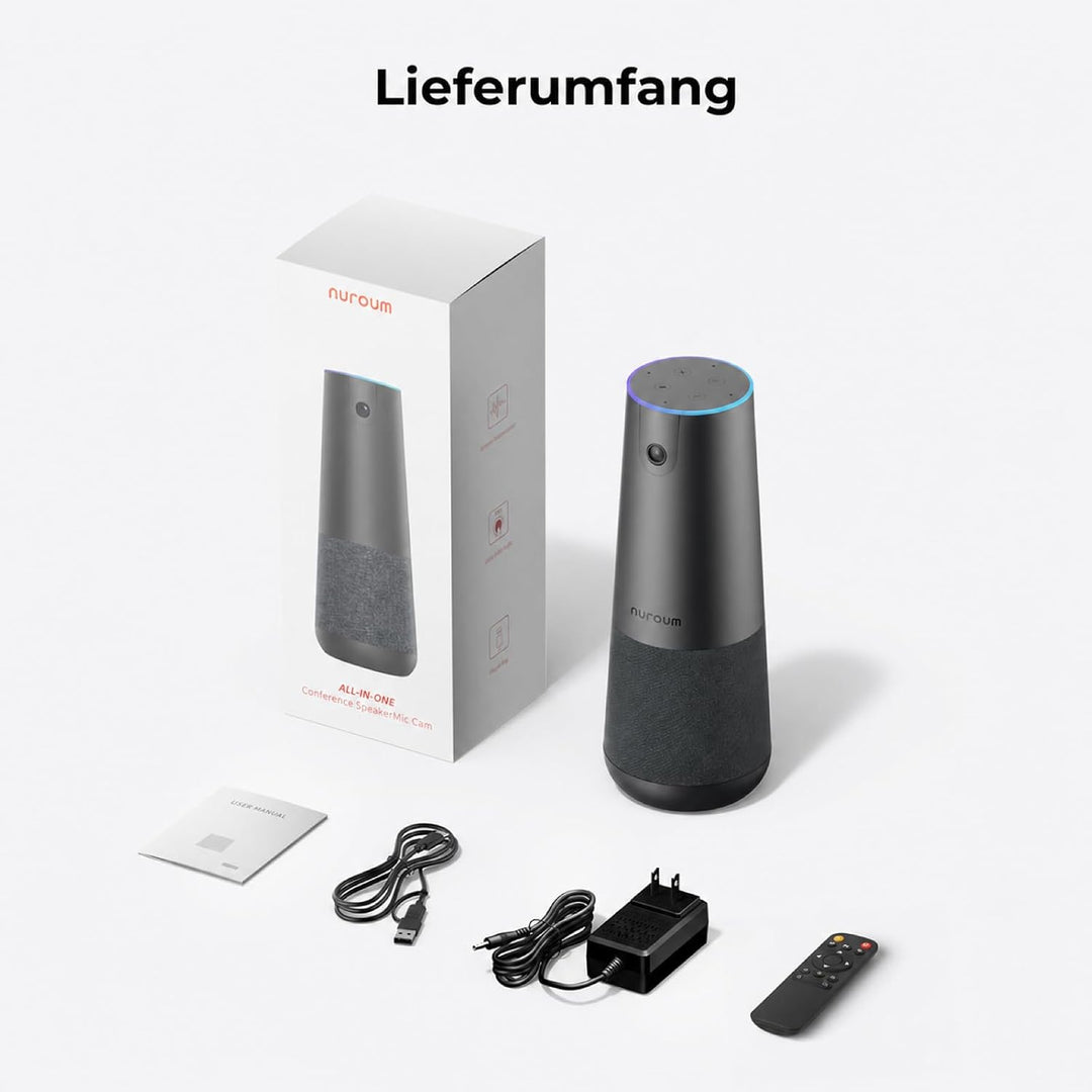 Nuroum C40(2nd Gen) 4K Videokonferenz-Webcam mit Mikrofon und Lautsprecher, 8MP CMOS Sensor,5X Zoom,