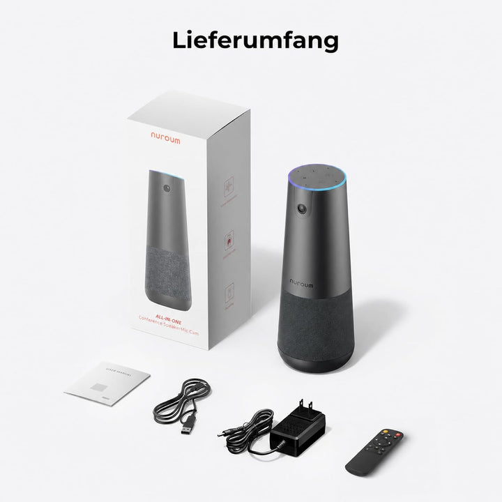 Nuroum C40(2nd Gen) 4K Videokonferenz-Webcam mit Mikrofon und Lautsprecher, 8MP CMOS Sensor,5X Zoom,