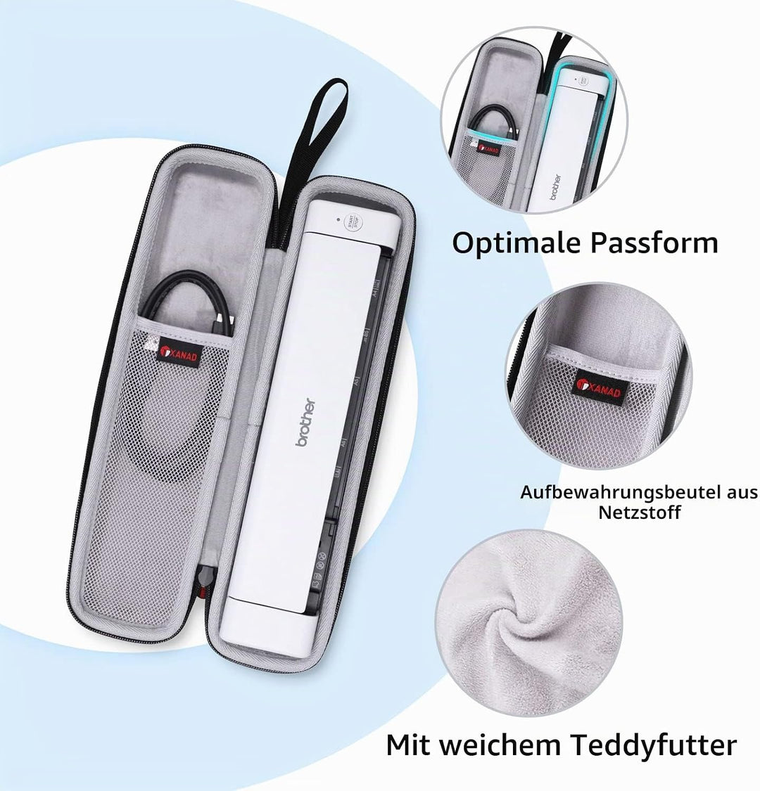 XANAD Tasche für Dokumentenscanner, kompatibel für Brother DS-640 / DS-740 / DS-940 Mobiler Scanner