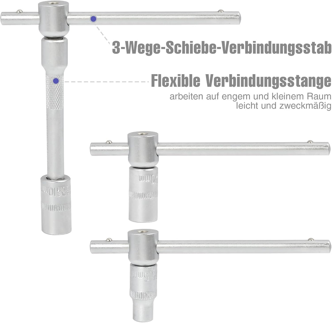 WORKPRO Steckschlüsselsatz 108-teilig, Knarrenkasten Ratschenkasten für Auto, mit 1/4" und 1/2" Umsc