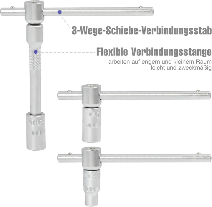 WORKPRO Steckschlüsselsatz 108-teilig, Knarrenkasten Ratschenkasten für Auto, mit 1/4" und 1/2" Umsc