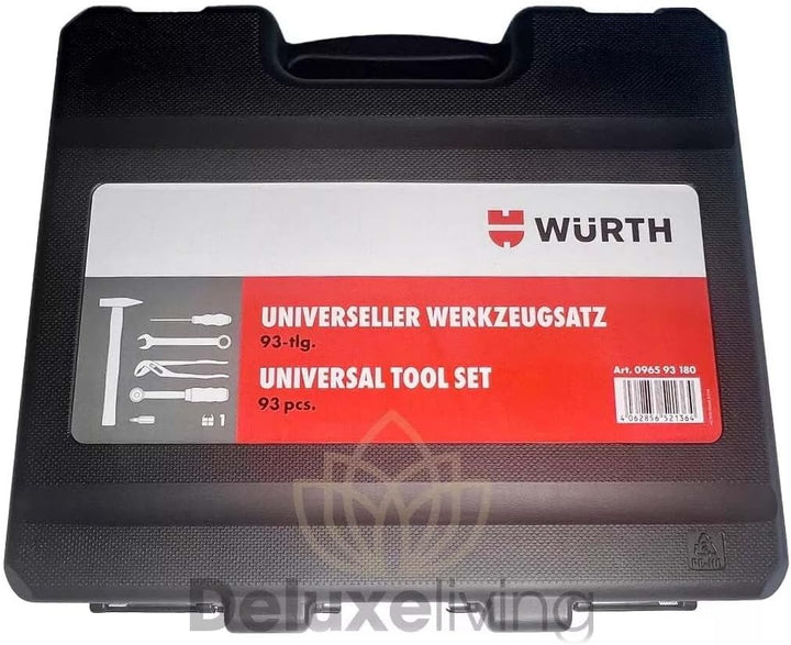 Würth universeller Werkzeug Satz/Set - 93 tlg. im robusten Kunststoffkoffer mit vielen gängigen Werk