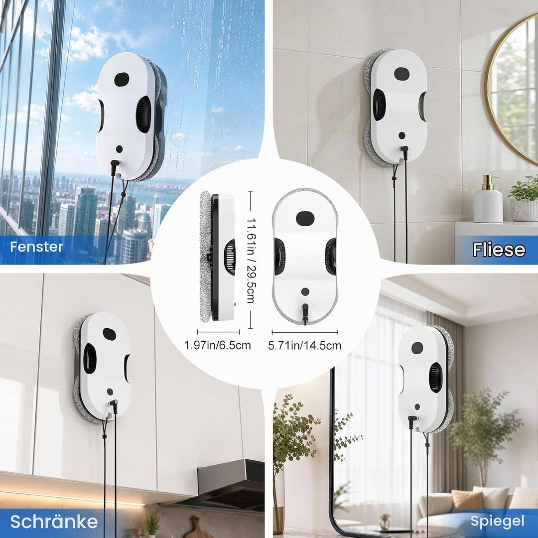 Fensterputzroboter mit 6000Pa und Doppelsprühung