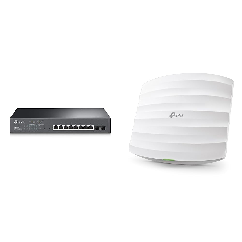 TP-Link TL-SG2210MP 8 Port Gigabit Smart PoE Switch mit 2 SFP-Slots & EAP245 Dualband WLAN Access Po
