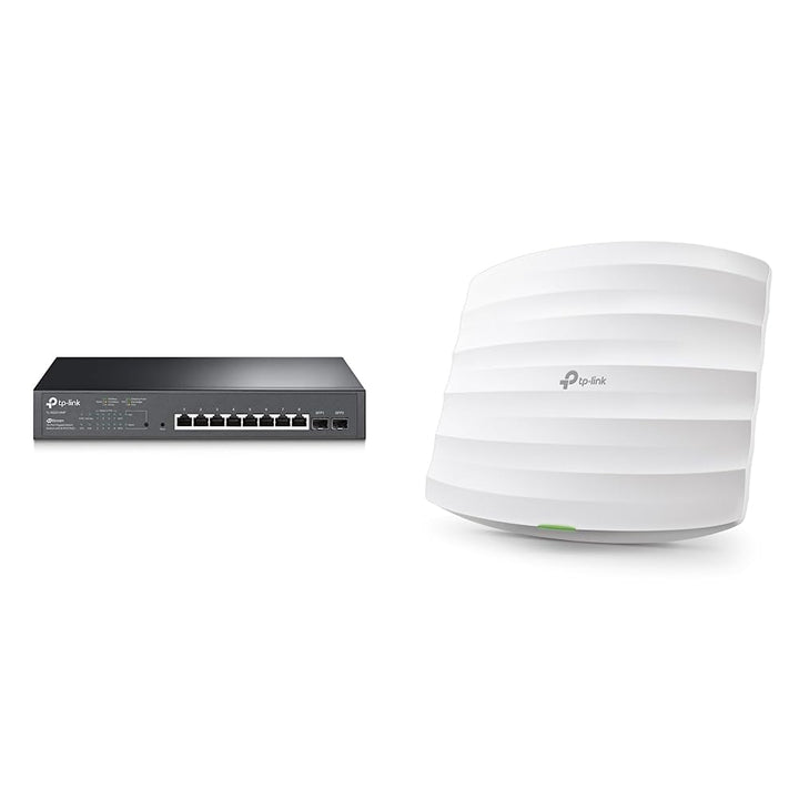 TP-Link TL-SG2210MP 8 Port Gigabit Smart PoE Switch mit 2 SFP-Slots & EAP245 Dualband WLAN Access Po